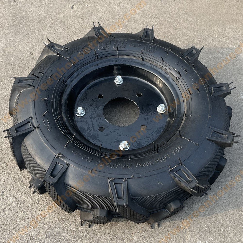 16 Inch Agricultural Pneumatic Rubber Wheel 4.00-8 Mini Tiller Cultivator Rubber Tire
