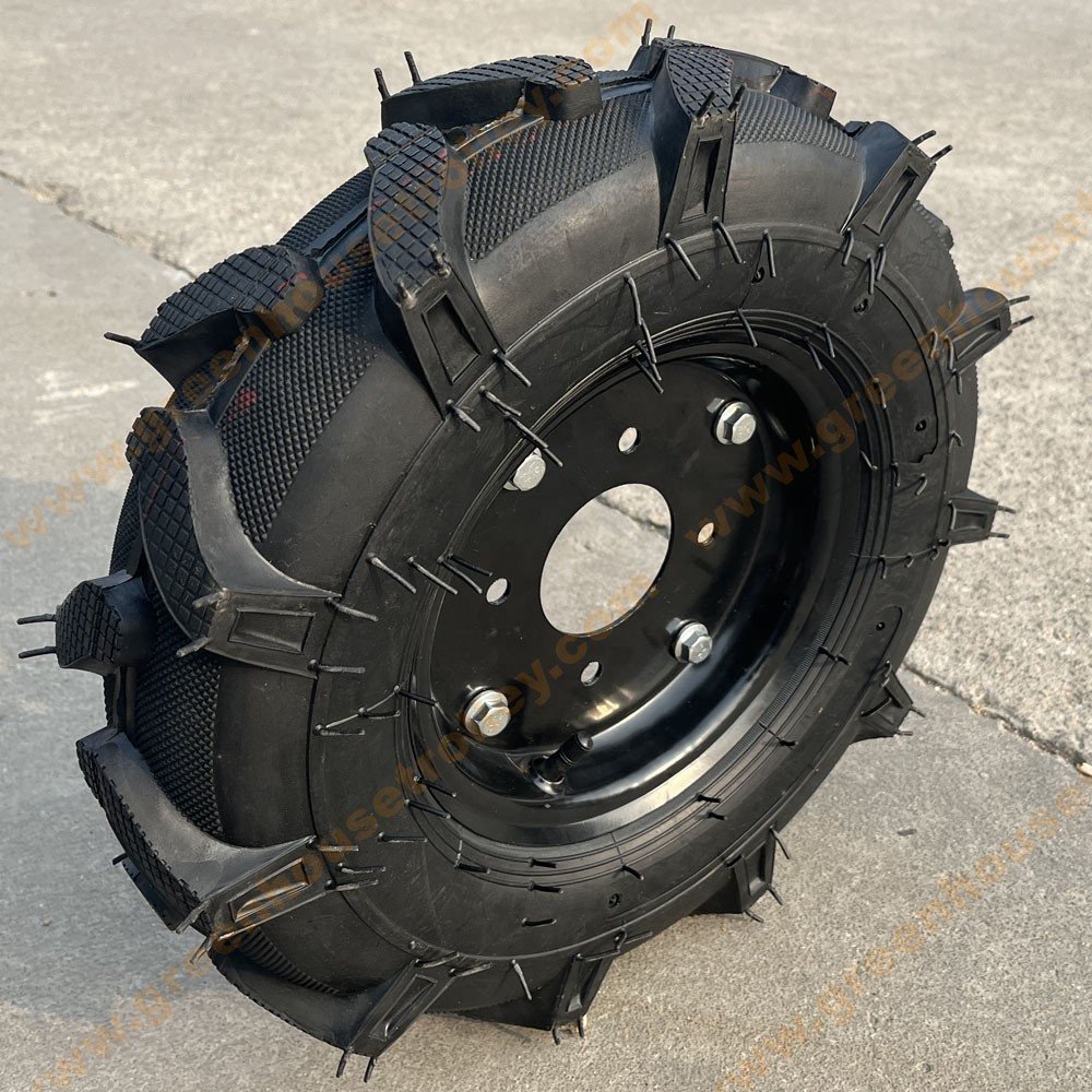16 Inch Agricultural Pneumatic Rubber Wheel 4.00-8 Mini Tiller Cultivator Rubber Tire