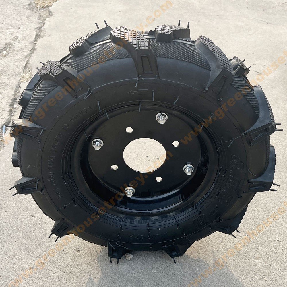 16 Inch Agricultural Pneumatic Rubber Wheel 4.00-8 Mini Tiller Cultivator Rubber Tire