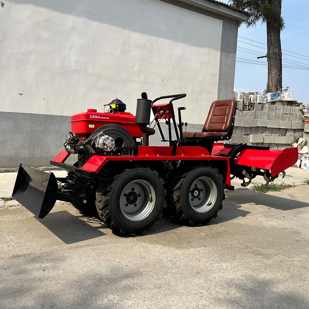 Garden Agricultural Rotary Tiller Small Multifunctional 4wd Tyres Farm Tractors Mini 4x4 Farm 4 Wheel 25hp Wheeled Tractor