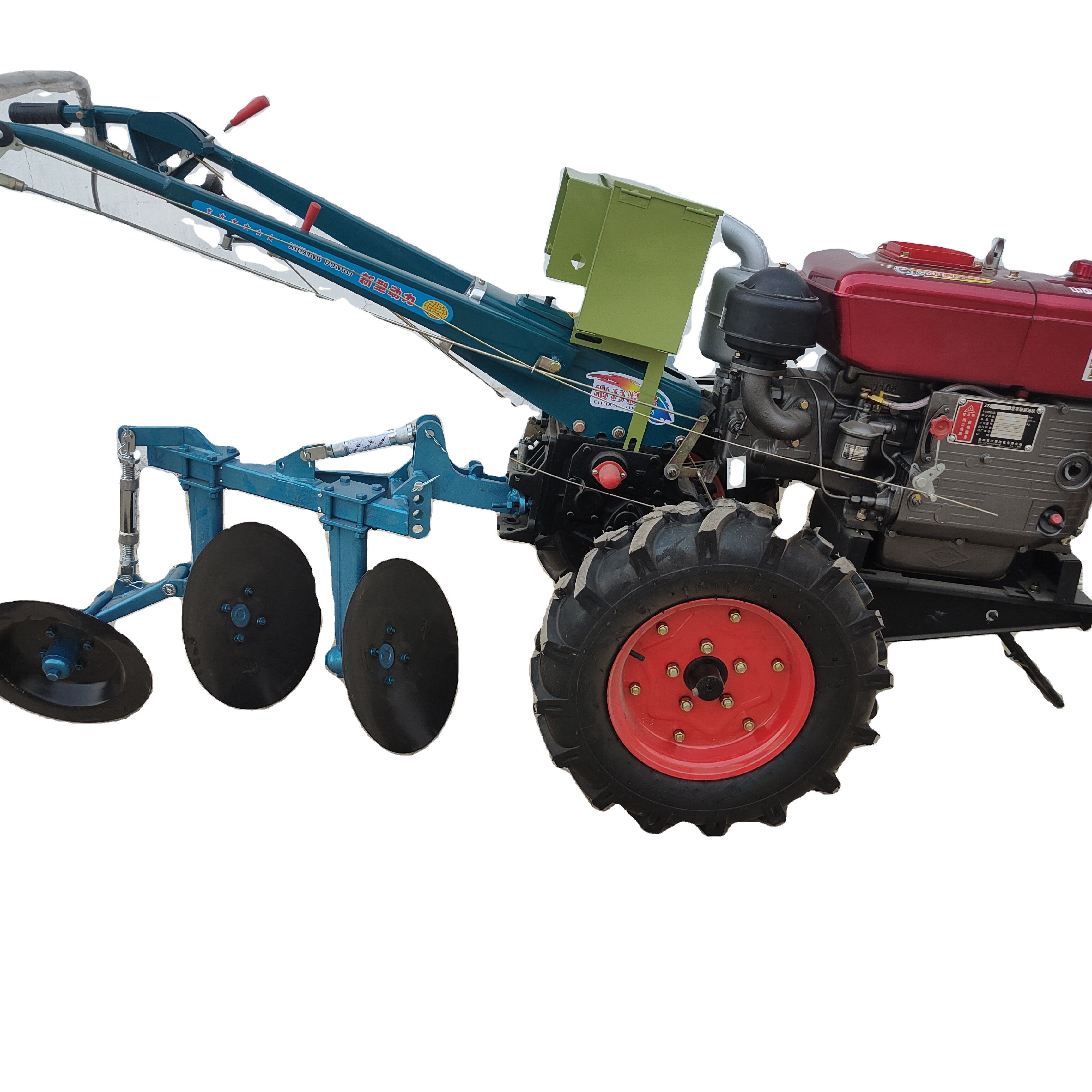 Mini 2-Wheeled Agricultural Disc Plow Tractor 2WD Gearbox Used Reversible Rotary Table Soil Plough Machine Featuring Bearing