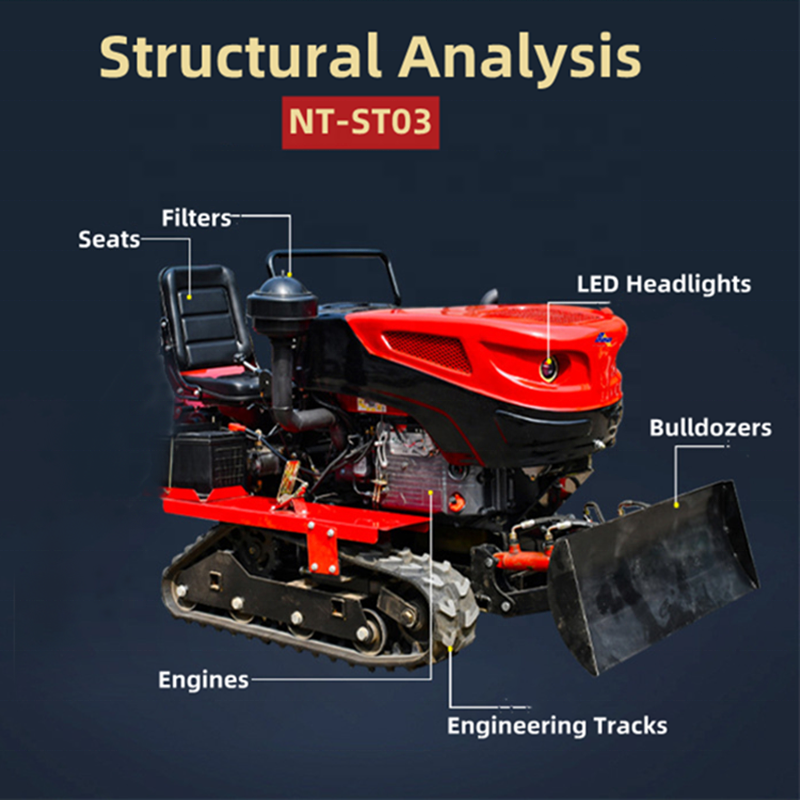 Factory Wholesale Farm Crawler Tractors Strong Adhesion and Great Traction 20HP 35Hp Mini Crawler Tractor With Five Farm Tools