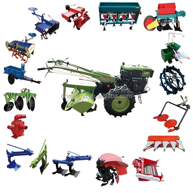 Factory Wholesale Agricultural Mini diesel Motorcycle Power Cultivator Two Wheel Farm Walking Tractor Multifunctional Tractor
