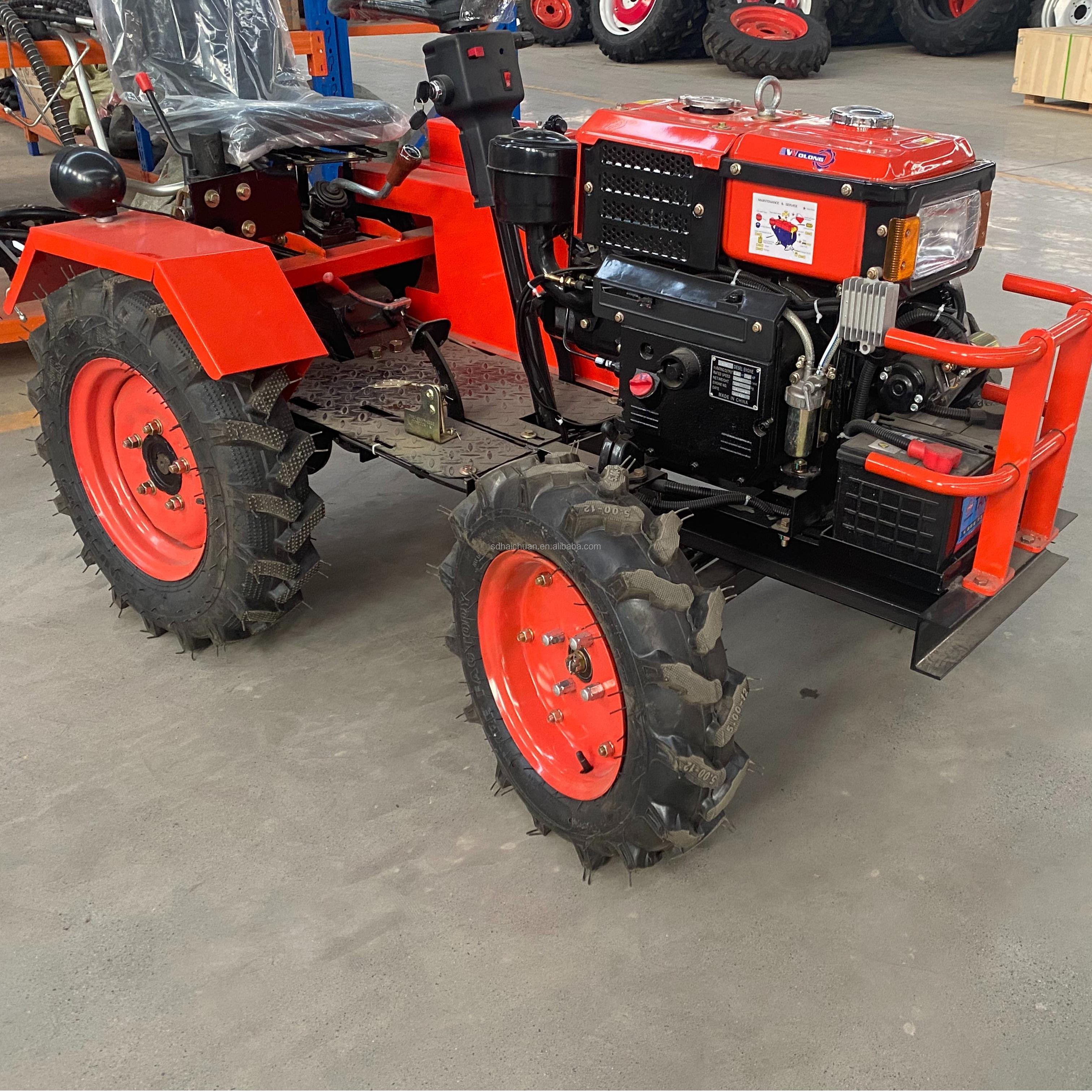 12HP 15HP 18HP 2WD Mini Tractor 4 Wheel Walking Tractor with Rotavator