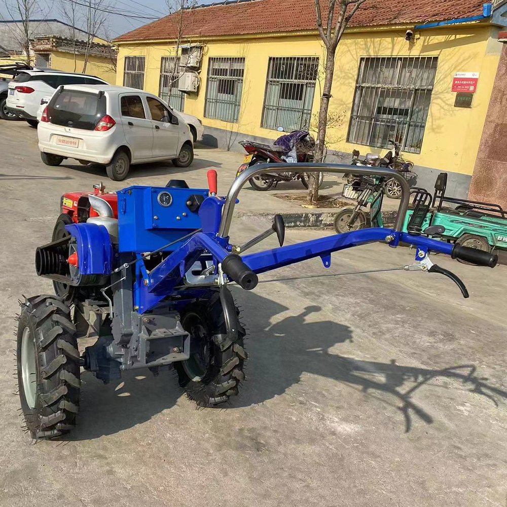 Mini Farming Tractor Two Wheels Hand Rotary Hoe Walking Tractor Farming Tractors Agriculture 12hp 16hp 18hp Multifunctional