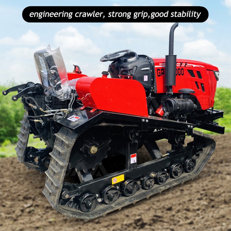 Multi Function Rotary Cultivator Farm Tiller Diesel Engine Small Four Wheel Sitting Drive Crawler Tractor