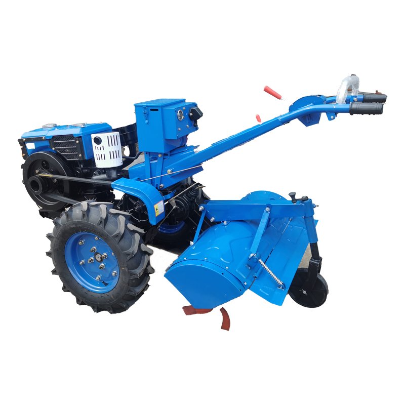 Walk-Behind Garden Tractor Compact Hand-Guided Tractor with Rotary Plow & Cultivator Attachment