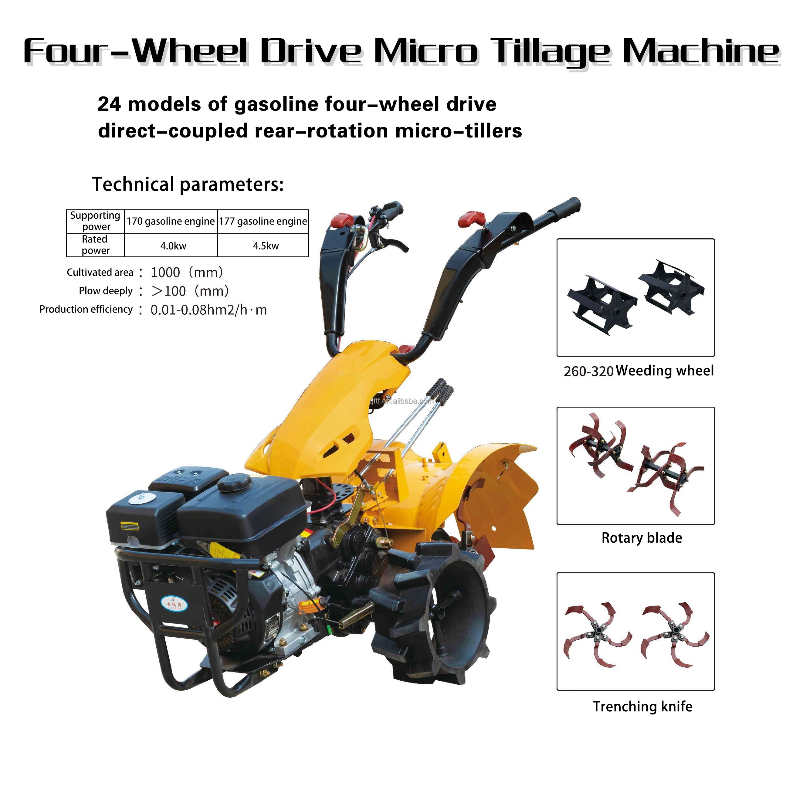8hp 10hp 12hp 15hp Hand Tractor Farm Mini diesel Engine Power Tiller Two Wheel Mini Walking Tractors in China