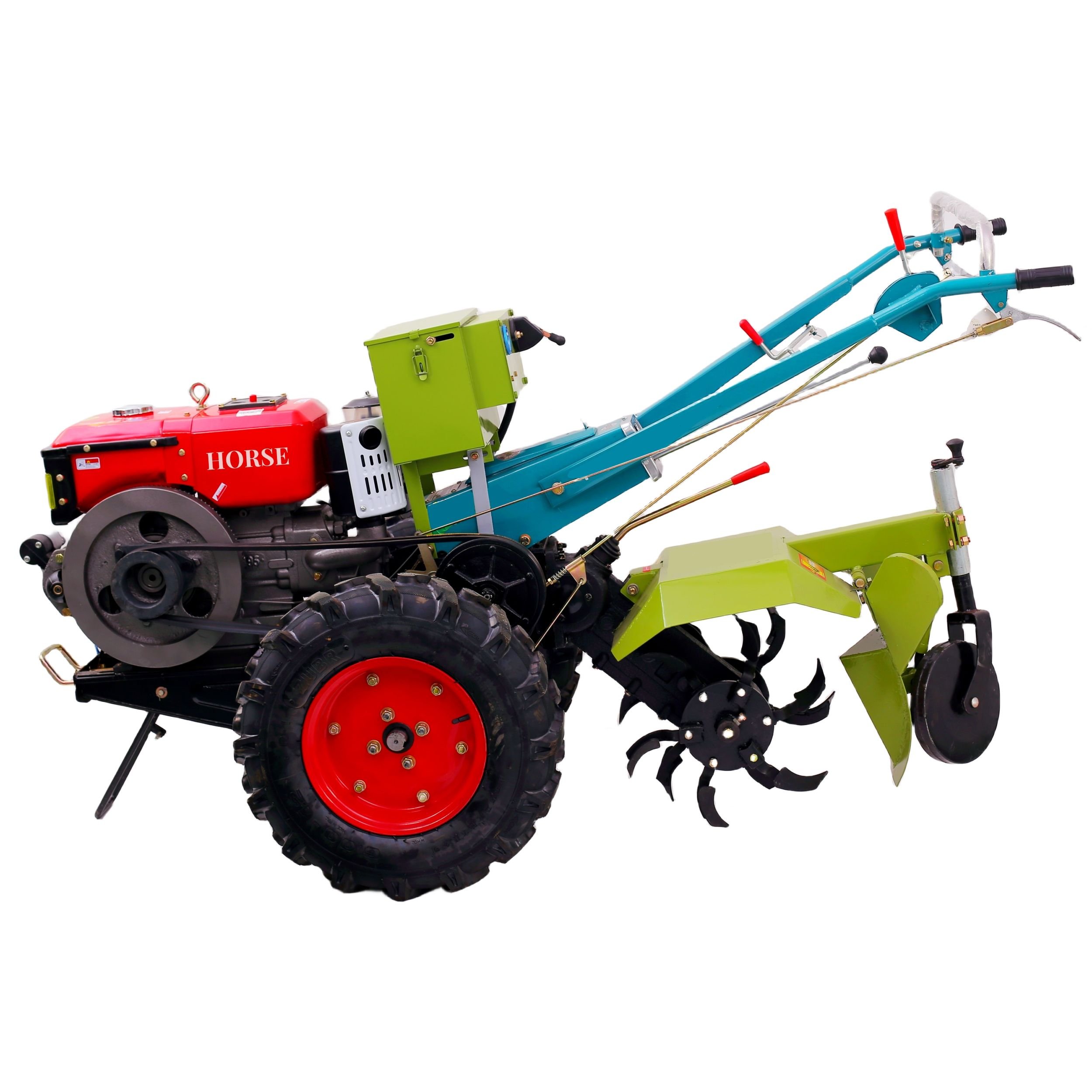 2024 Purchase 1/6 8hp12hp 15hp 18hp 20hp 22 15HP Two Wheel Farm Walking Tractor Mini Tractor for Agriculture with Mini Trailer
