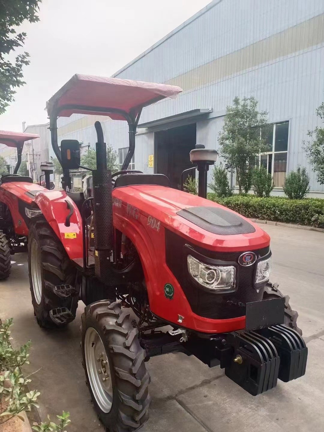 Farm Tractor with the Power of 60 hp in Red Color