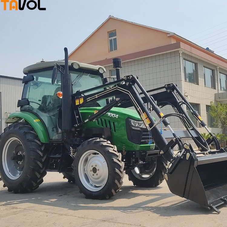 China Agricultural Machinery Manufacturer 4WD 80HP 90HP 100HP Cheap Wheel Mini Farm Tractor with Front End Loader and Backhoe