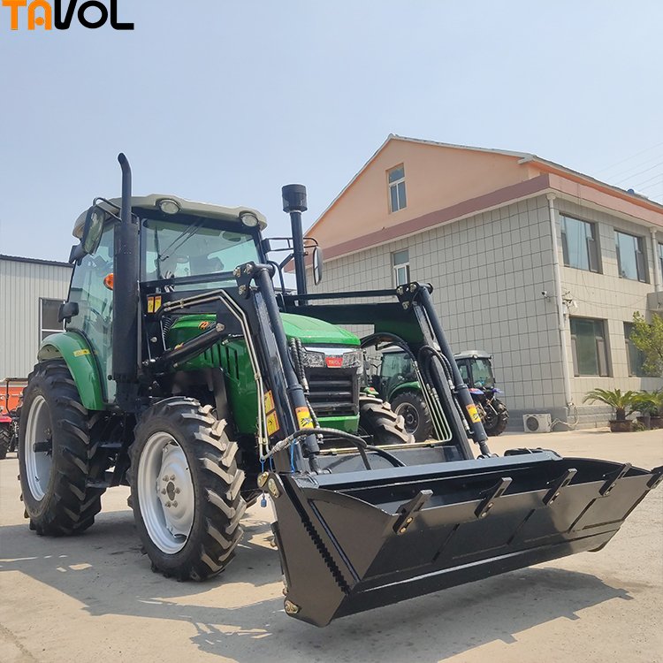 China Agricultural Machinery Manufacturer 4WD 80HP 90HP 100HP Cheap Wheel Mini Farm Tractor with Front End Loader and Backhoe