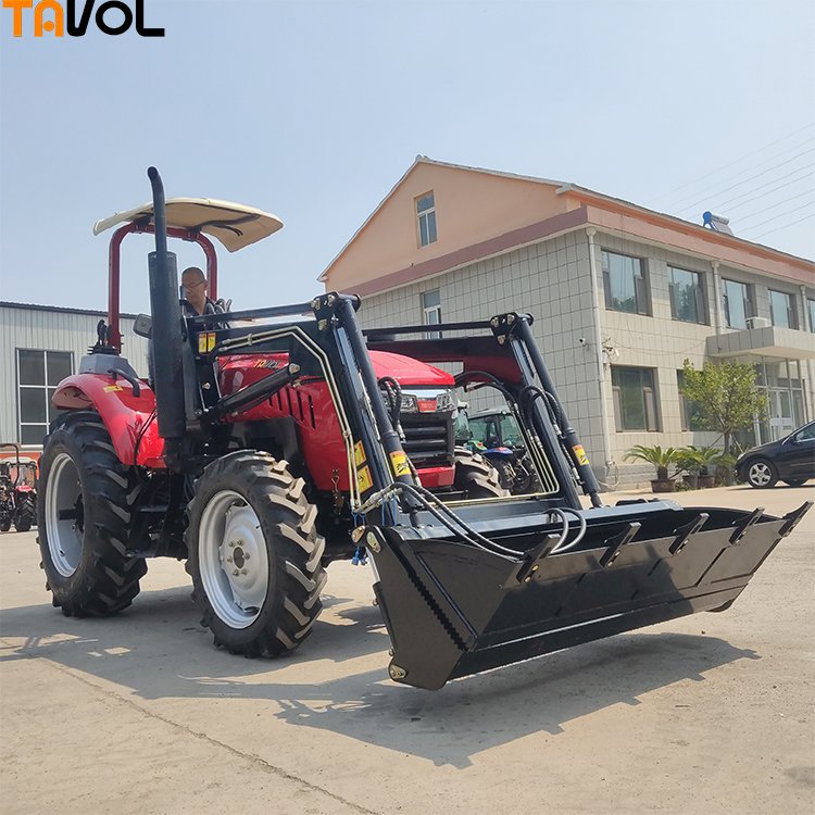 China Agricultural Machinery Manufacturer 4WD 80HP 90HP 100HP Cheap Wheel Mini Farm Tractor with Front End Loader and Backhoe