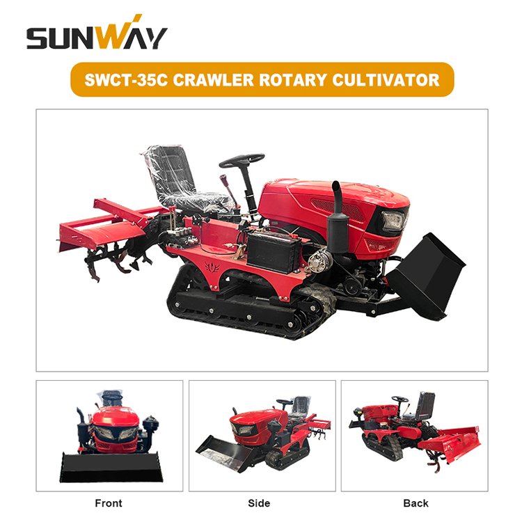 5 in 1 Widely Used Agricultural Machinery Small Rice Farming Equipment Mini Crawler Tractor