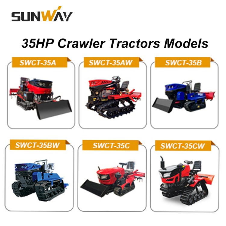 5 in 1 Widely Used Agricultural Machinery Small Rice Farming Equipment Mini Crawler Tractor