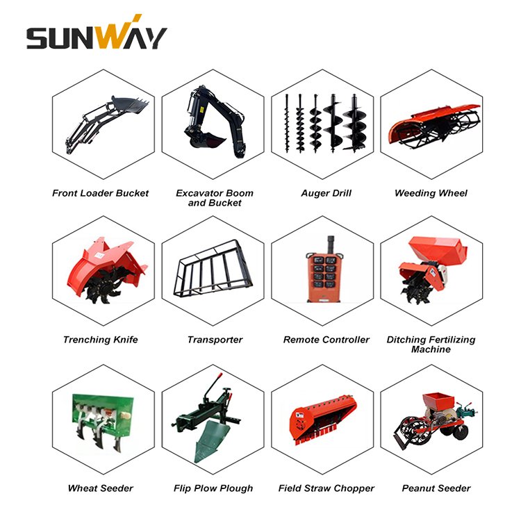 5 in 1 Widely Used Agricultural Machinery Small Rice Farming Equipment Mini Crawler Tractor