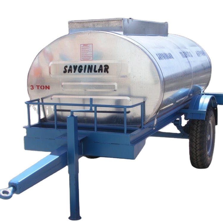 Galvanized Single Axle Water Tanker on Trailer 3 Tones Tractor Water Tanker Made in Turkey