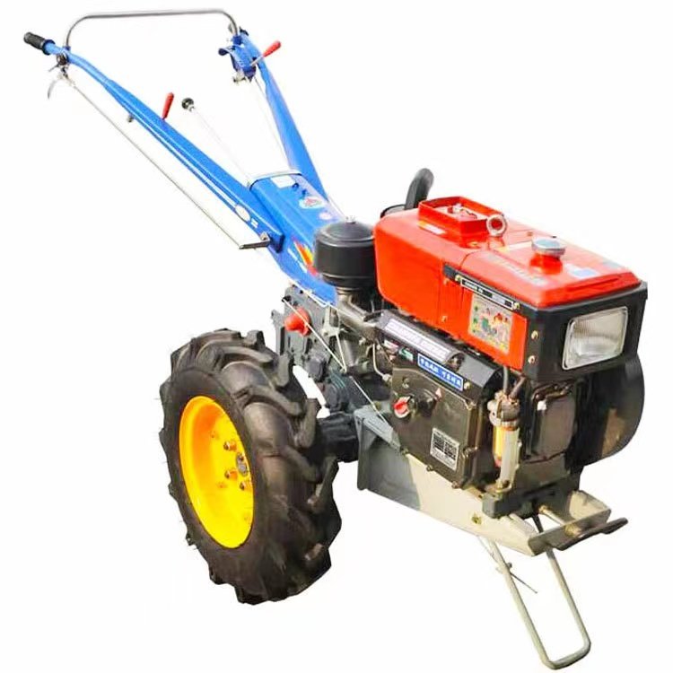 High Quality diesel Engine 12hp Power Tiller 2 Wheels Walking Tractor Mini Farm Tractor with Plough