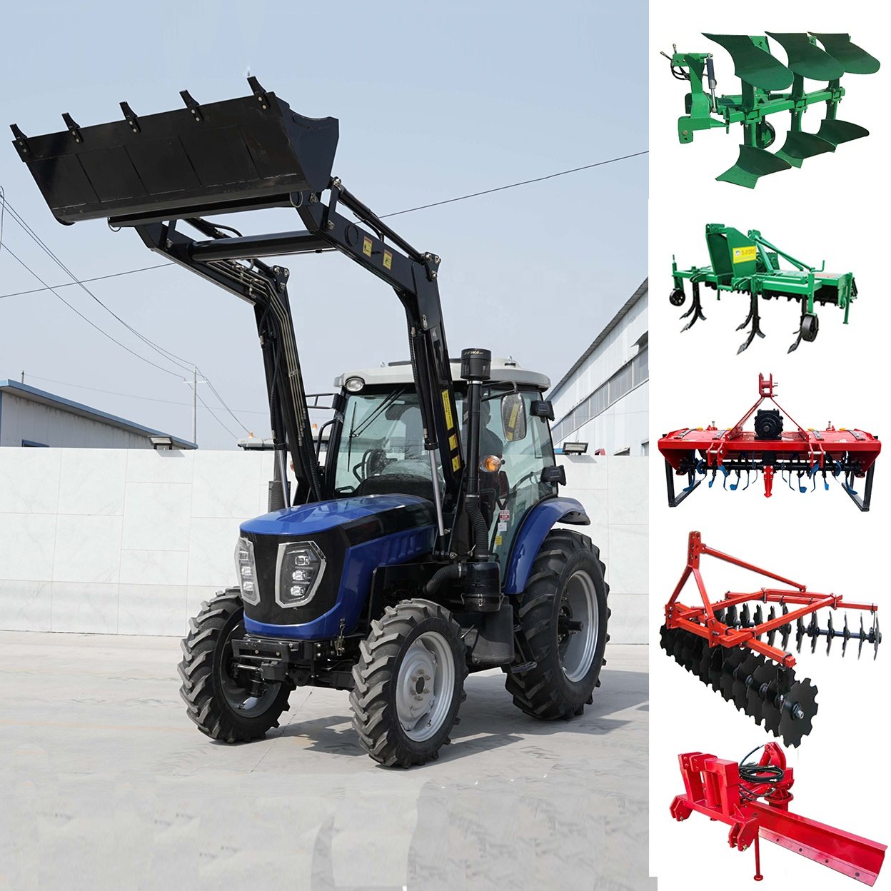 Mini Farm Tractor Agricultural With Attachments Tractors With Front End Loader Tractor Rear Backhoe