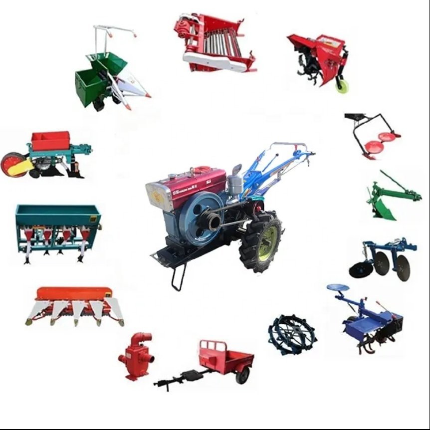 Low Price Agricultural 2 Wheel Tractor 8HP 15HP 25HP Diesel Power Tiller Small Hand Tractor