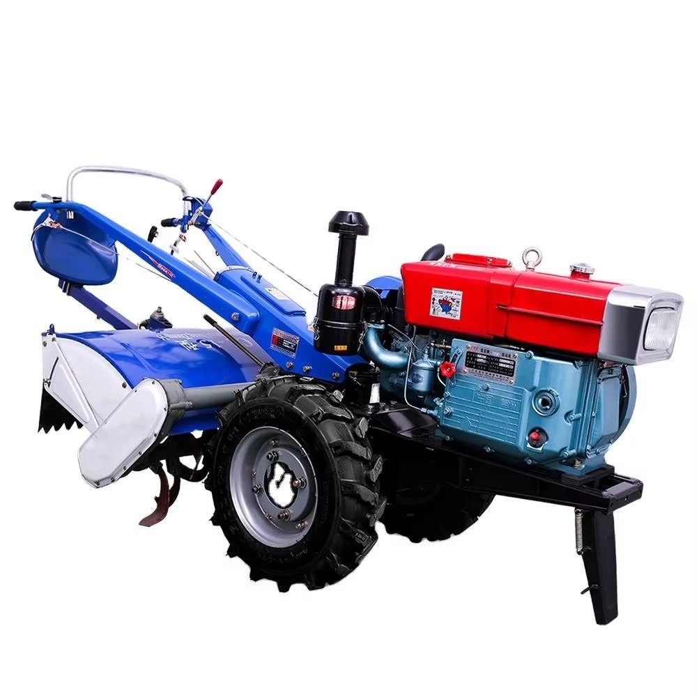 The Best Agricultural Machinery Diesel Cultivator Motocultor Two Wheel Diesel Power Mini Tiller 15 Hp 20 Hp Walking Tractor