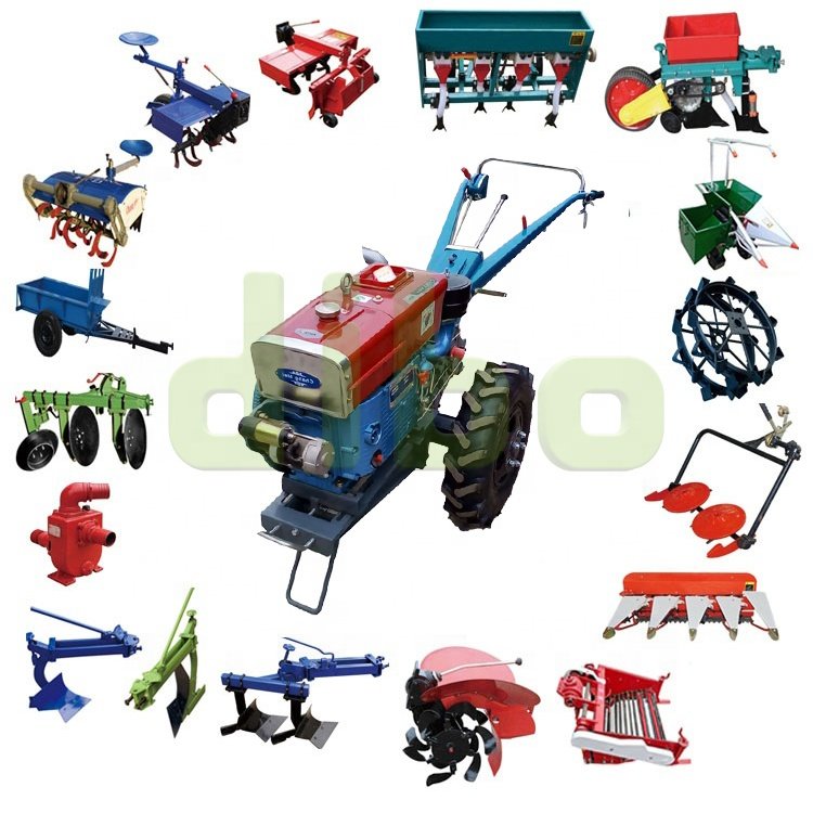 Multipurpose Farming Mini Walk Behind Tractor Price diesel Engine Small 15 hp 18hp 20hp Two Wheels Hand Walking Tractor for Sale