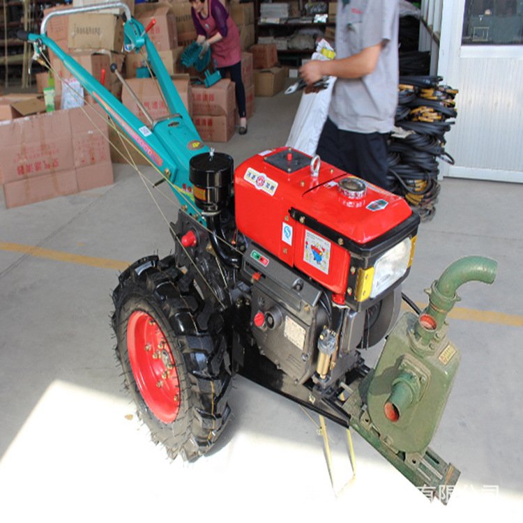 Diesel Engine Gardening Flail Mower Two Wheel Mini Farming Tractor 15hp 20hp Agricultural Machine Cultivator With Water Pump