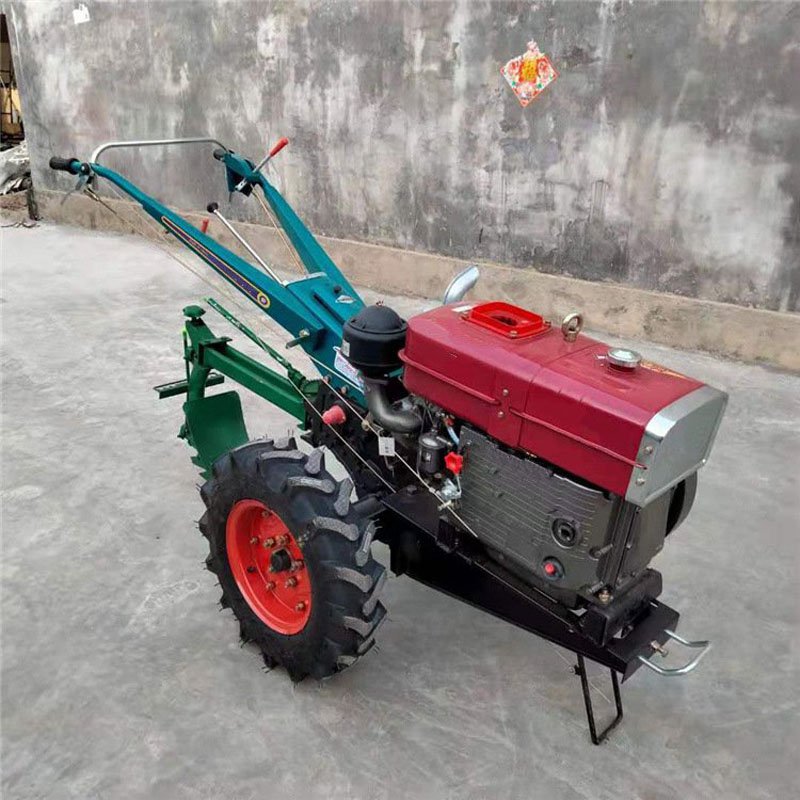 Minihand Walking Agricultural Two Wheel Plough Tractor Agriculture Hand Held Tracteur