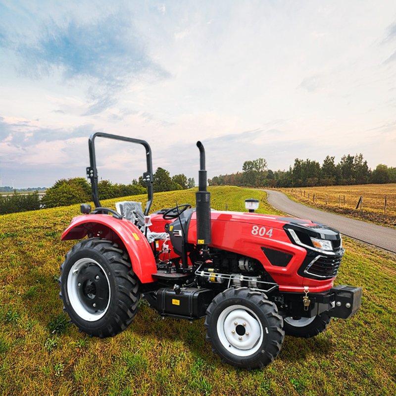 Compact 4WD Wheel Tractor with Loader and Backhoe Japan Engine Used for Mini Agriculture for Farming