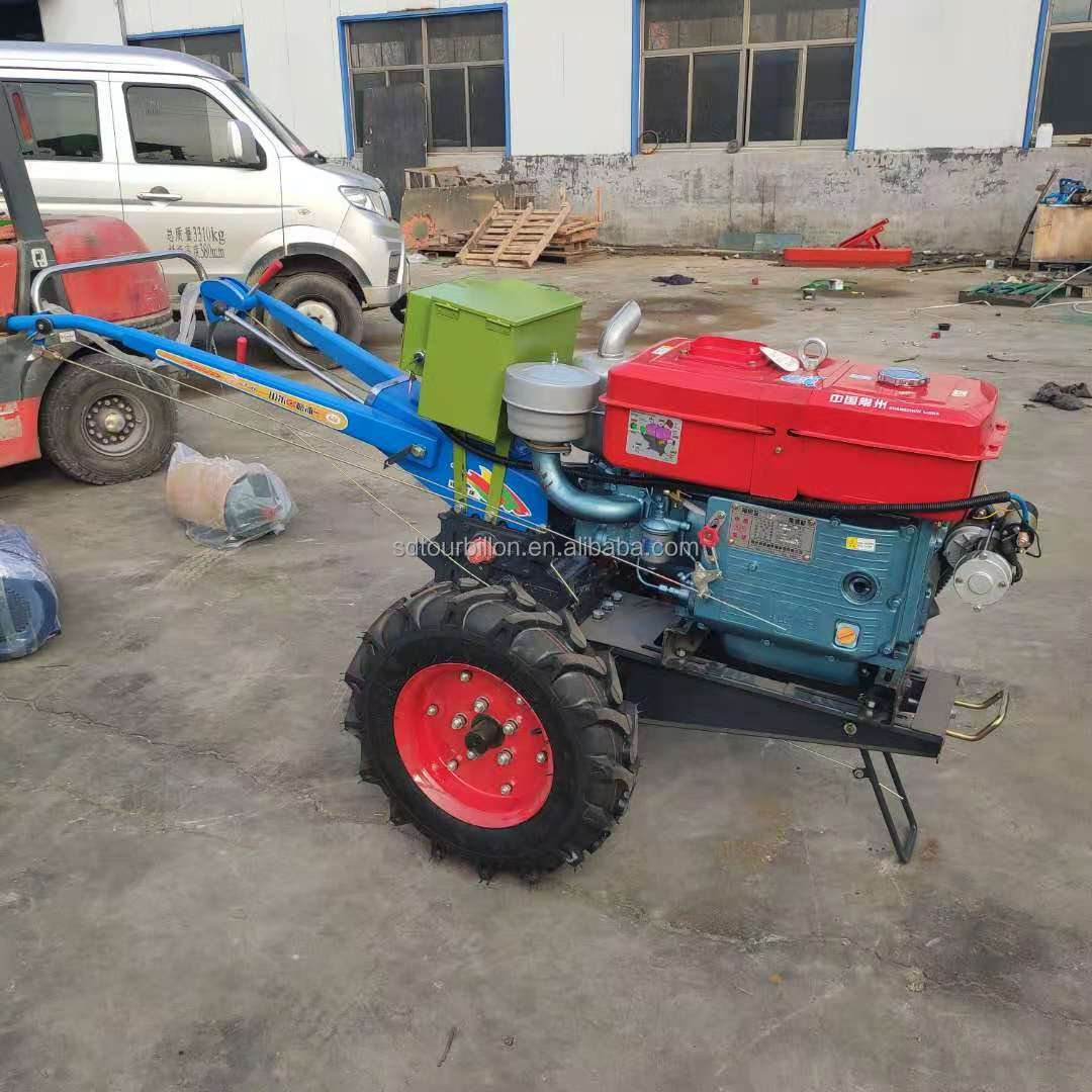 15hp Mini 2 Wheel Farm Walking Tractor Hand Tractor Wheel Tractor With Plough Rotary Tiller