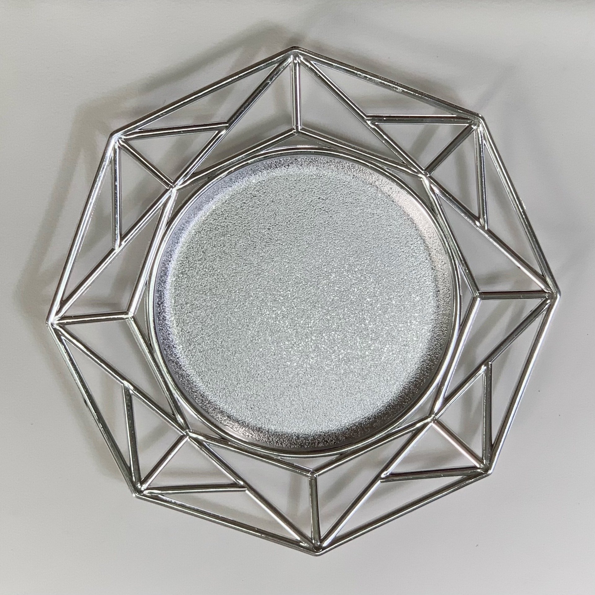 Hollow Charger Plate Hollow Octagonal Plate Chargers Durable Charger Service Plates Wholesale Plastic for Dinner Wedding Opp Bag