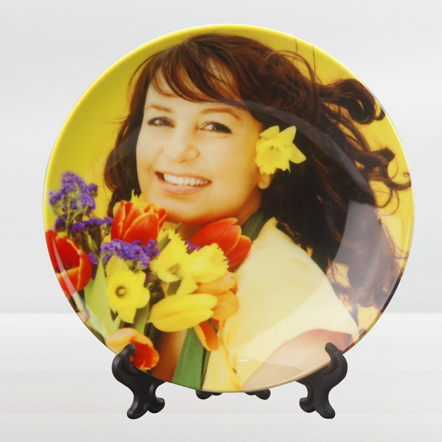 Customized Sublimation 3D Ceramic Plate Home Decoration Camping White Box Customized Logo CE Frost Modern Restaurants Round