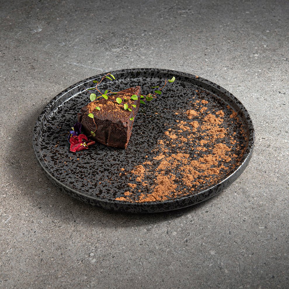 2025 Matte Black Porcelain Assiettes Dinnerware Japanese Speckle Plates Set Dishes for Restaurant Hotel Bowl Ceramic Tableware