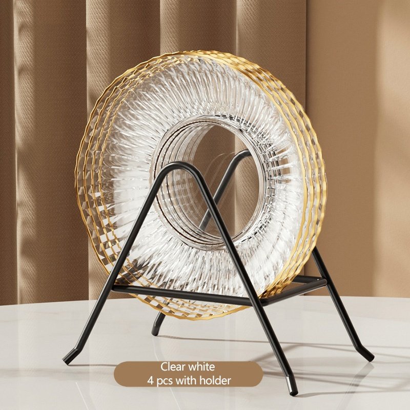 Wedding Crystal Clear Gold Trim Plastic Snack Side Dish Serving Party Tray Decorative Cake Dessert Appetizer Salad Fruit Plates