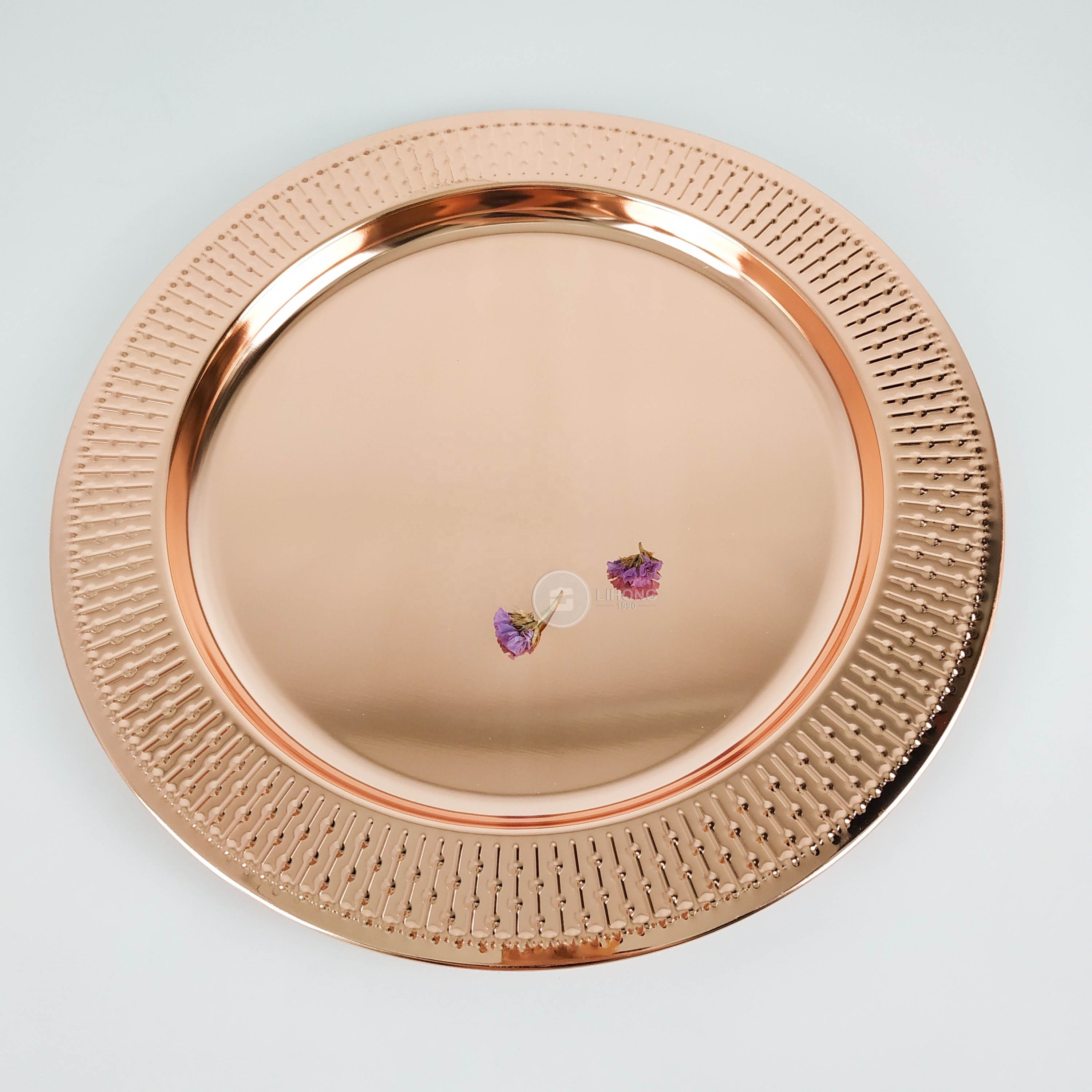 Wholesale Charger Plates Set Rose Gold Plates for Wedding / Party Decoration