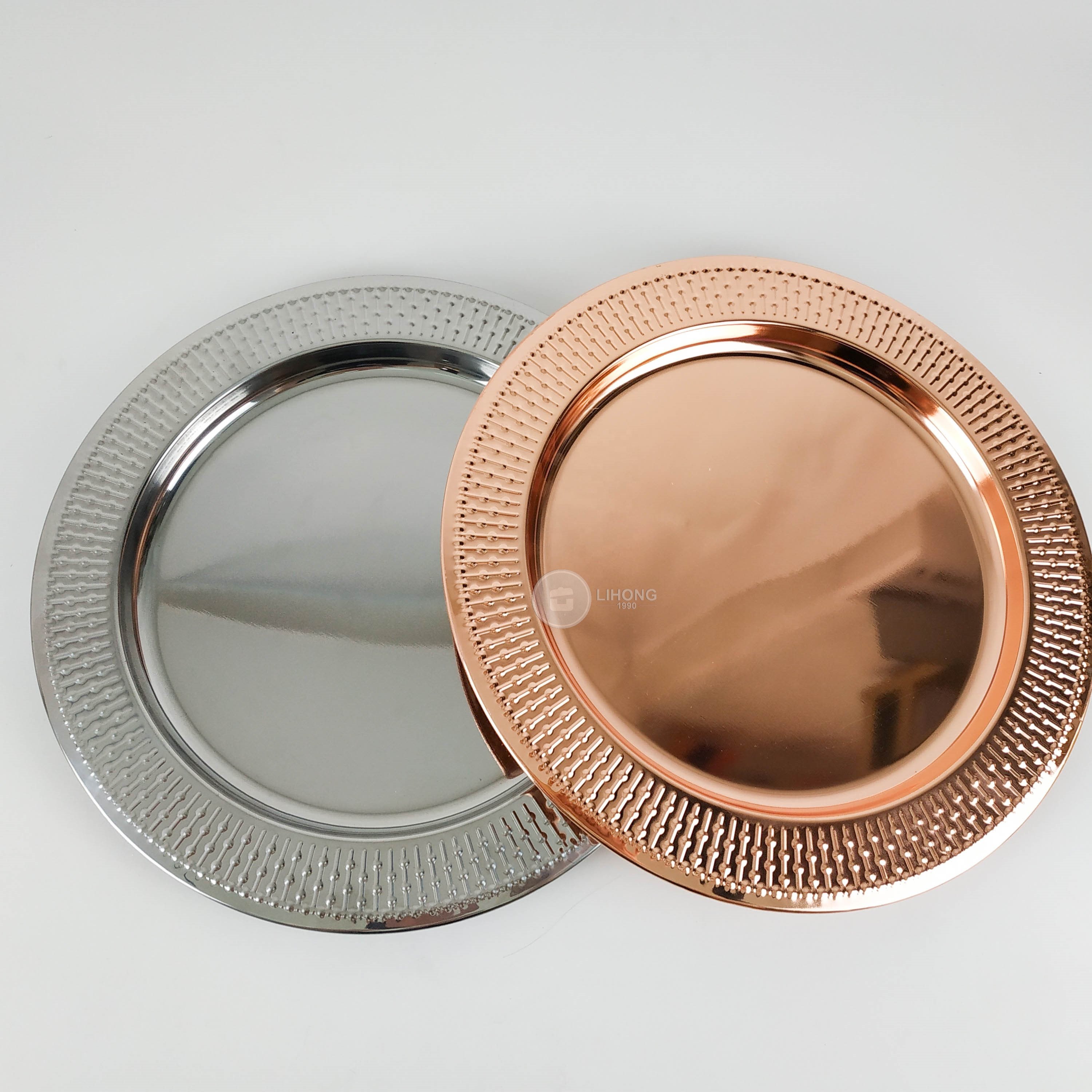 Wholesale Charger Plates Set Rose Gold Plates for Wedding / Party Decoration