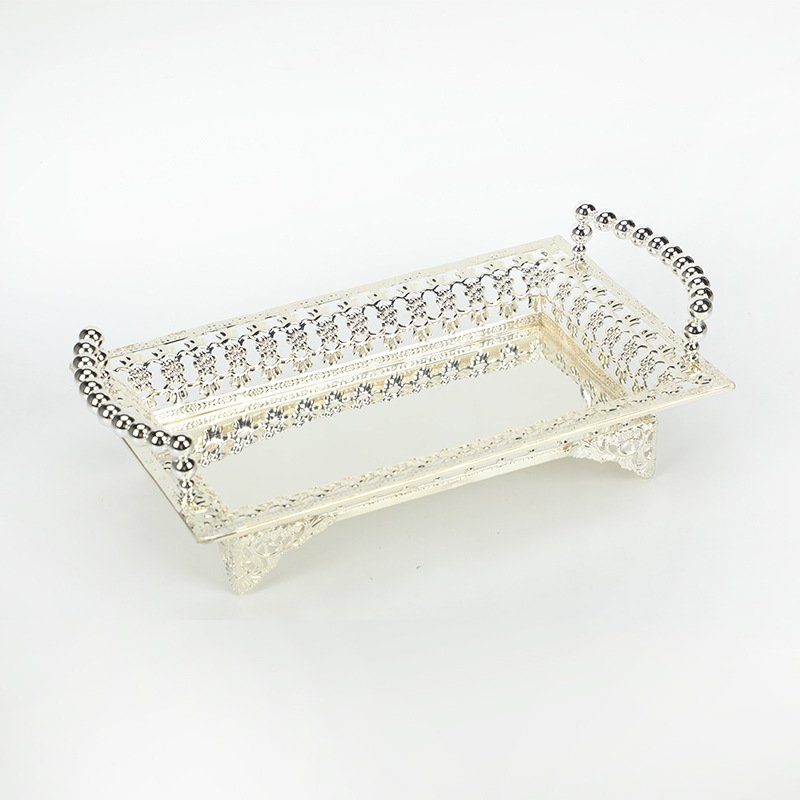 Nordic Luxury Metal Ornaments Tea Table Fruit Creative Tray Home Hotel Wedding Zinc Alloy Dining Plate