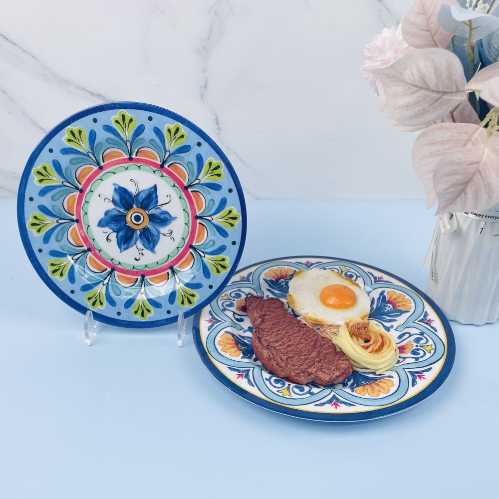 Custom Melamine Dinnerware Manufacturer Unbreakable Decal Dish Reusable Plastic Dinner Melamine Plate