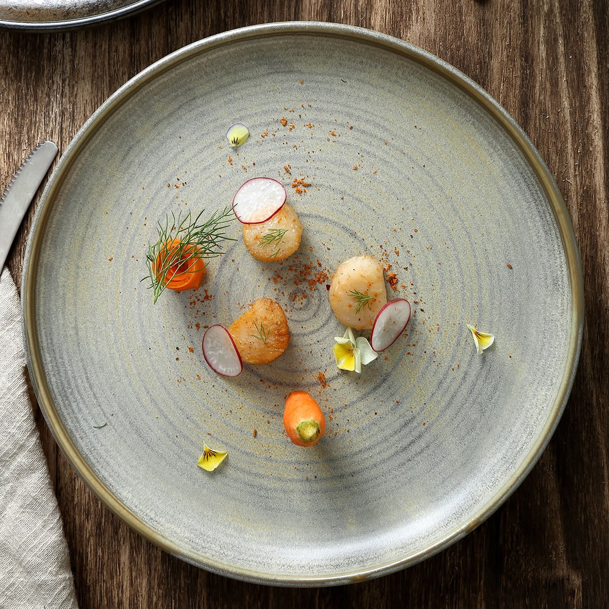 Factory Direct Wholesale Hotel Ceramic Black Round Dish Dinner Steak Plate,ecofriendly Porcelain Restaurant Plates