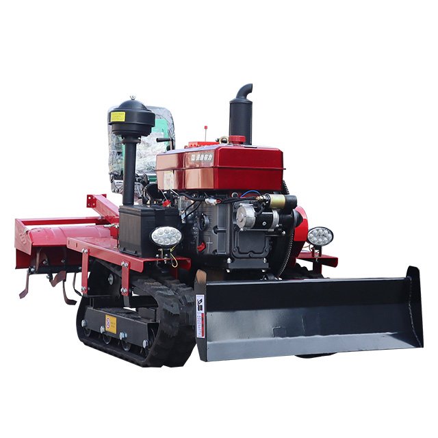 25HP Agricultural Machinery Mini Farm Tracked Ride Type Rotary Cultivator Dry Field Crawler Tractor Rotary Tiller