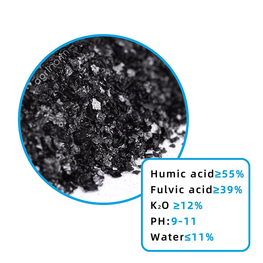 Water Soluble Organic Granular Fertilizer Potassium Humate And Fulvic Acid Flake State For Soil Improvement In Agriculture