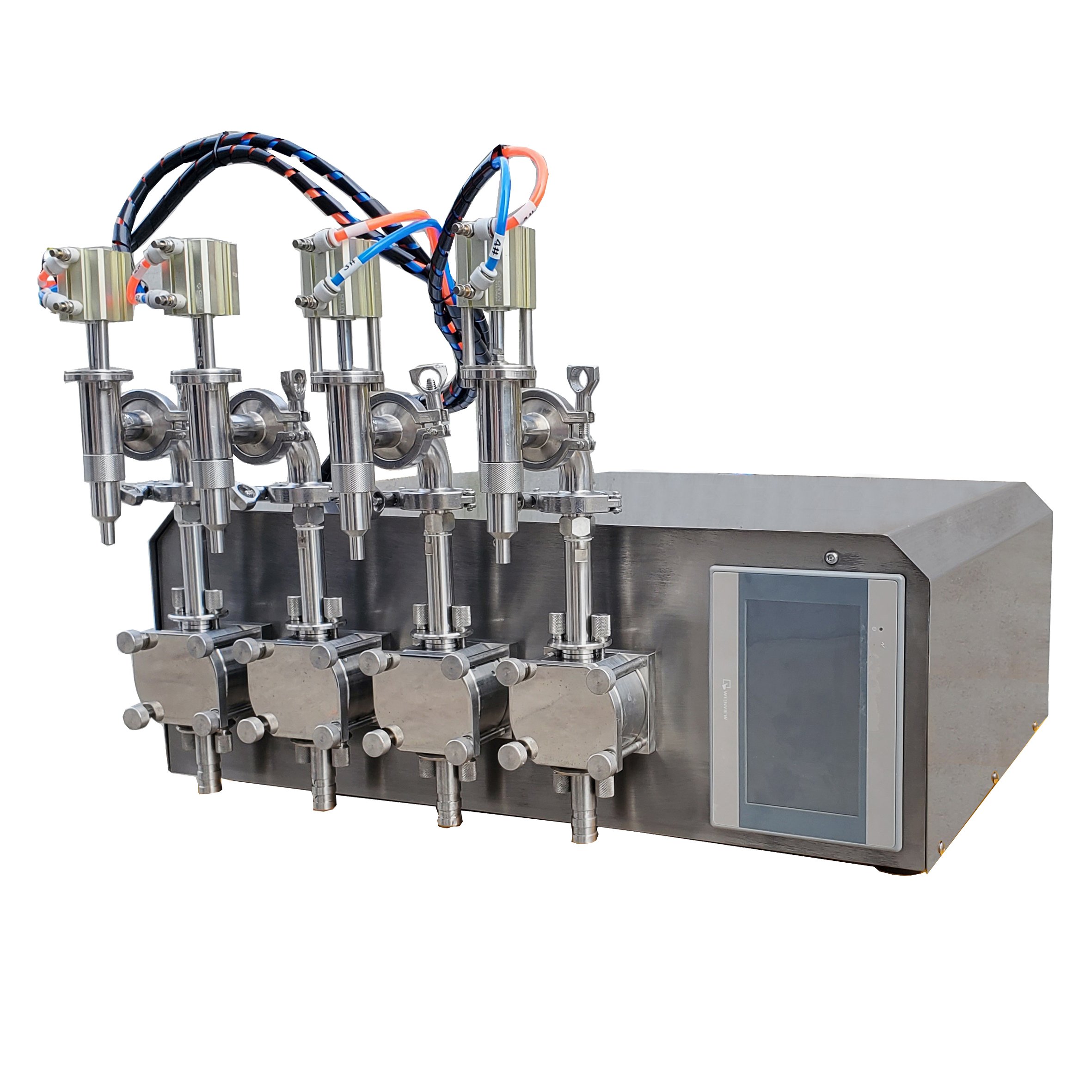 The One Packaging High Quality 4 Nozzles Four Heads Gear Pump Servo Motor Control Liquid Filling Machine TODF-400 for Chemicals