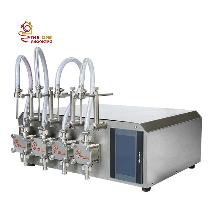 The One Packaging High Quality 4 Nozzles Four Heads Gear Pump Servo Motor Control Liquid Filling Machine TODF-400 for Chemicals