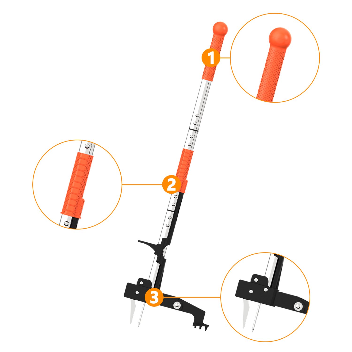Weed Puller Tool Weed Puller Tool Stand Up Heavy Duty,Long Handle Weeders with 3 Claw Steel Head Design,Weeder Root
