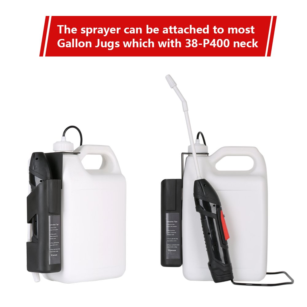 Battery-powered ready-to-use extendable comfort wand sprayer with water bag or gallon bottle