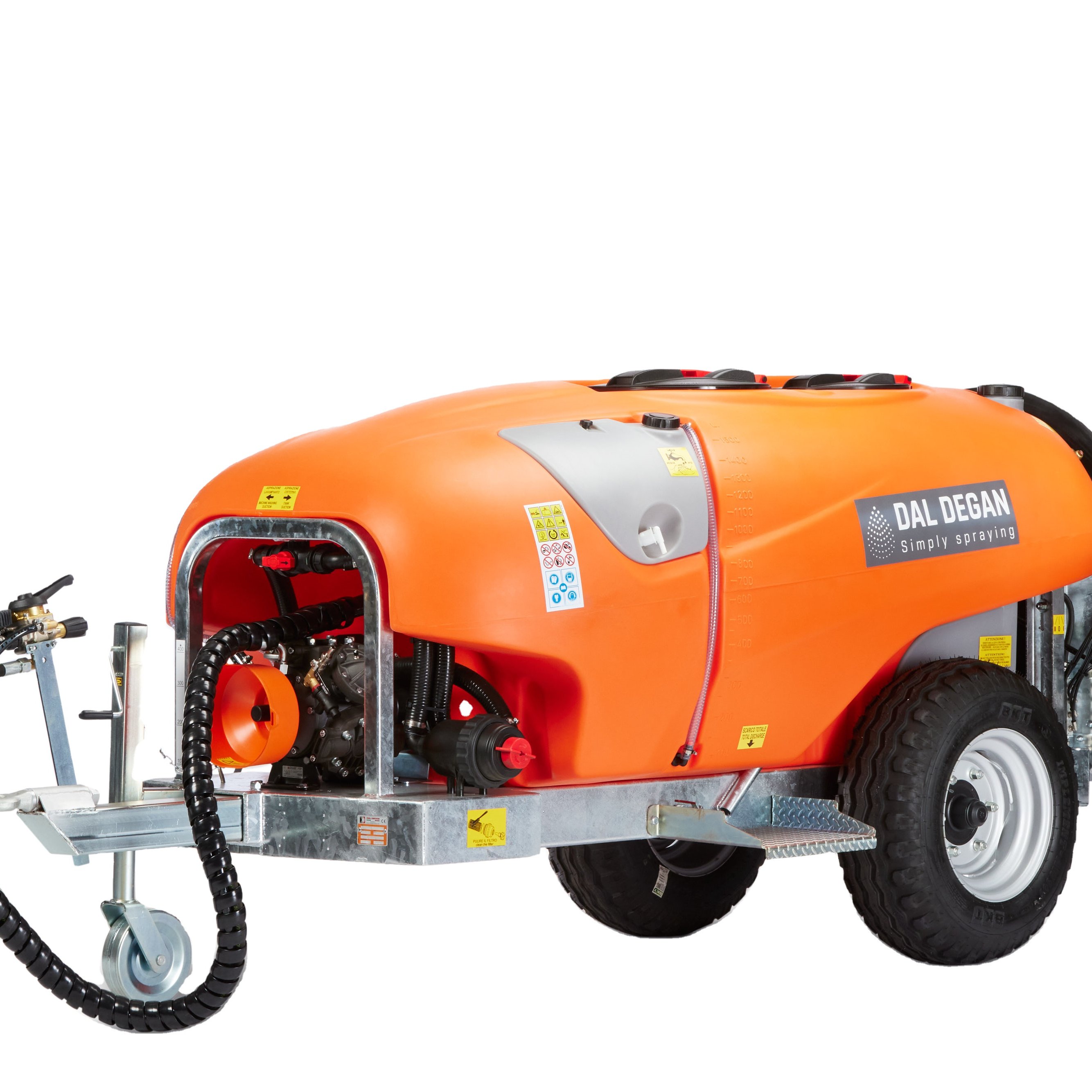 Italian made High Quality 600 L trailed sprayer atomizer KRONOS for spraying chemicals on orchards, vineyards, trees