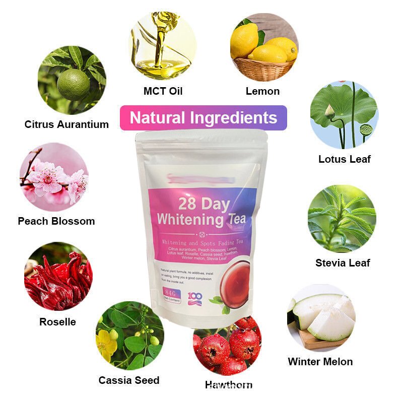 Private Label Skin Beauty Whitening Glow Tea Natural Herbal Lightening Tea to Remove Wrinkles Slimming Flavor Tea