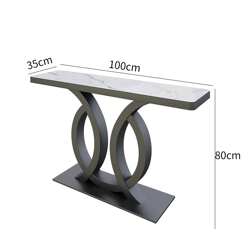 Luxury Modern Half Moon Console Rectangular Entryway Tables With Stainless Steel Feet