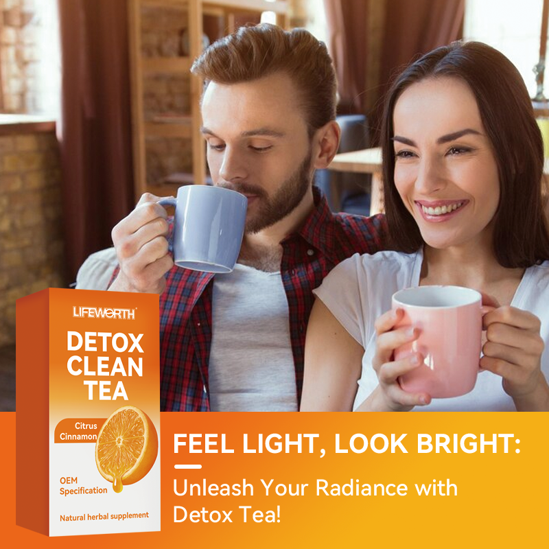 Lifeworth Private Label Detox slimming Tea Slim Flat Tummy Herbal Fast Weight Loss Citrus Clean Tea
