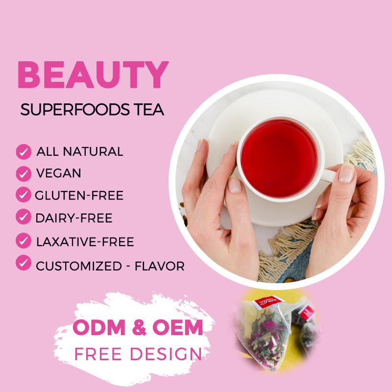 OEM ODM skin beauty glow tea Rose hibiscus herbal tea